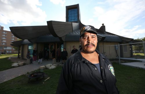 Laurence Grisdale knew Faron Hall and attended his wake at Thunderbird House, Tuesday, August 26, 2014. (TREVOR HAGAN/WINNIPEG FREE PRESS)