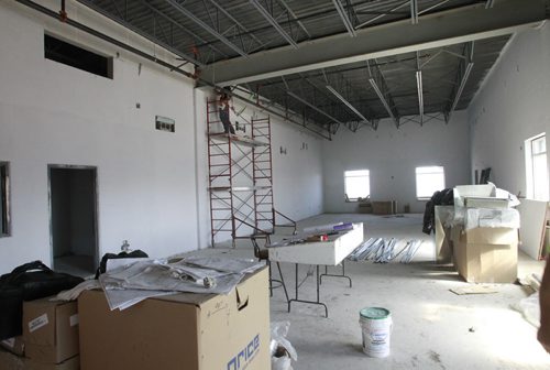 The tour of Amber Trails Community  School, 1575 Templeton Ave., the new school is currently under construction.  This is the fitness room. Nick Martin's start of school package. Wayne Glowacki/Winnipeg Free Press August 28 2014