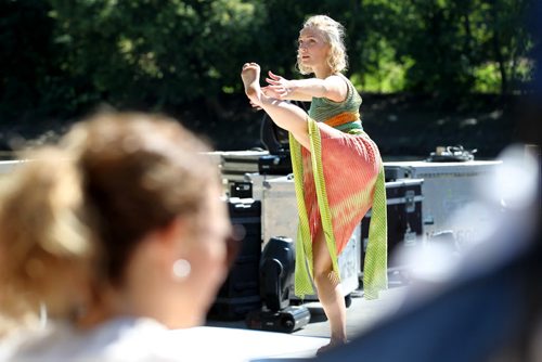 Winnipeg Contemporary Dancers perform piece entitled - Boxamore on the waterfront at the Forks Saturday during the PRAIRIE BARGE FESTIVAL - Manitoba and Saskatchewan artists team up for three days of music, art and culture showcasing the diverse talent of the Prairies.    Aug 30, 2014 Ruth Bonneville / Winnipeg Free Press   Ruth Bonnevilles