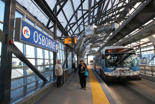 The Rapid Transit Osborne station today mayoral candidate Brian Bowman, not pictured, announced outside the station that if he was elected mayor he would get  all phases of Rapid Transit completed in Winnipeg by 2030- See Bartley Kives story- Sept 02, 2014   (JOE BRYKSA / WINNIPEG FREE PRESS)