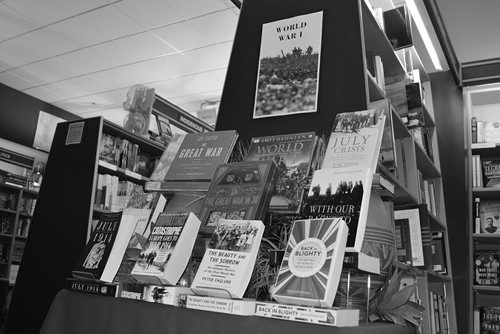Canstar Community News A display of books about the First World War at McNally Robinson in Grant Park Shopping Centre. The bookstore is hosting a series of events focusing on the war throughout the week. (SCOTT BILLECK/SUPPLIED/SOUWESTER/CANSTAR)