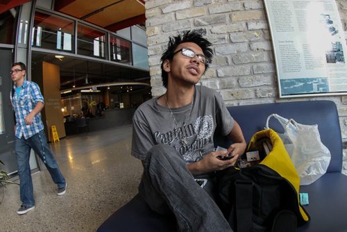 Red River College student Bryan Alcantara is asked what he thought of the news that the school's president, Stephanie Forsyth, has left the job. 140903 - Wednesday, September 03, 2014 -  (MIKE DEAL / WINNIPEG FREE PRESS)