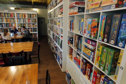 Across the Board Café, 93 Albert Street - This is for an Intersection piece on the café, which opened this spring. There are over 800 board games on the premises - everything from old-school games like Ker-Plunk and Operation to new-fangled ones. BORIS MINKEVICH / WINNIPEG FREE PRESS  Sept. 4 2014