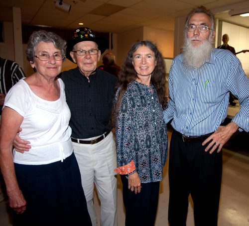 The basement of St. Anne Ukrainian Catholic Church was filled with seniors dancing to live music by Pride and Joy on Sept. 4. The afternoon dances are held once a month, except during the summer. The church is located at 35 Marcie St. in North Kildonan. Pictured, from left, are Aurora Sawka, Ed Sawka, Rachelle Chappellaz-Lemoine and Pierre Lemoine. (John Johnston / Winnipeg Free Press)