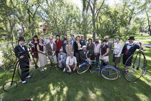 140907 Winnipeg - DAVID LIPNOWSKI / WINNIPEG FREE PRESS  Vimy Ridge Park hosted the departure of the annual tweed ride takes Sunday afternoon. The tweed ride is part of Ciclovia, which is part of Manyfest.