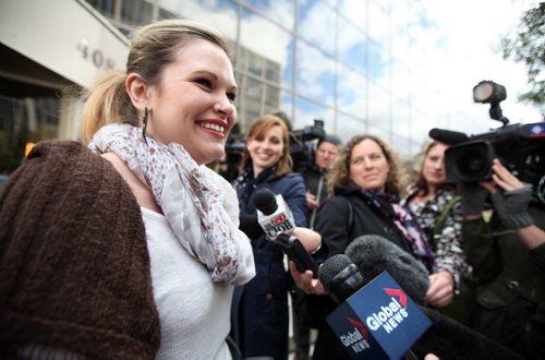 Emily Cablek the mother of the children abducted by their father Kevin Maryk expresses her feelings after Kevin was sentenced Thursday afternoon. See Mike MacIntyre story. September 11, 2014 - (Phil Hossack / Winnipeg Free Press)