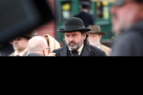 Actor Angus Macfadyen on location of the set for The Pinkertons, a "wild-west" action-adventure crime series being shot  in the lovely  town of Grosse Isle, Manitoba Thursday.   Sept 11.  2014 Ruth Bonneville / Winnipeg Free Press   Ruth Bonnevilles