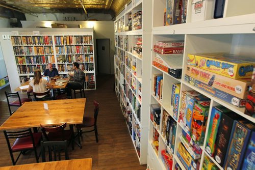 Across the Board Café, 93 Albert Street - This is for an Intersection piece on the café, which opened this spring. There are over 800 board games on the premises - everything from old-school games like Ker-Plunk and Operation to new-fangled ones. BORIS MINKEVICH / WINNIPEG FREE PRESS  Sept. 4 2014