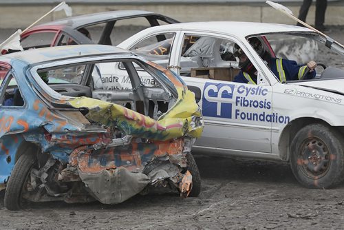 September 13, 2014 - 140913  -  The Teen Challenge Demolition Derby for charity at Red River Co-Op Speedway raises about $45,000 Saturday, September 13, 2014. John Woods / Winnipeg Free Press