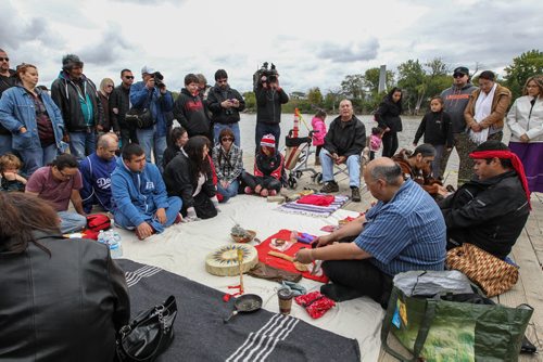 A pipe and smudging ceremony took place Sunday afternoon at the Alexander Docks in honour of missing and slain aboriginal women. 140914 - Sunday, September 14, 2014 -  (MIKE DEAL / WINNIPEG FREE PRESS)