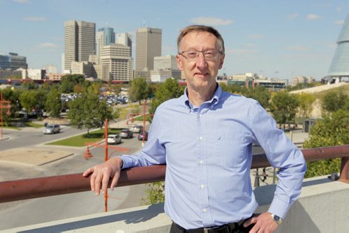 Dale Marciski from Environment Canada is retiring this month. Here he poses at The Forks. BORIS MINKEVICH / WINNIPEG FREE PRESS  Sept. 15, 2014