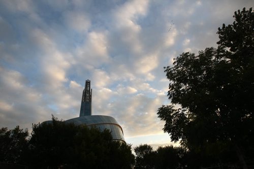The Canadian Museum for Human Rights in Winnipeg is illuminated by morning light -Standup Photo- Sept 16, 2014   (JOE BRYKSA / WINNIPEG FREE PRESS)