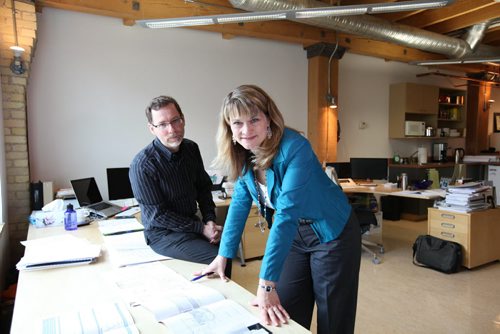 City Beautiful, part 3 - Mark Ager and Gail Little, U of M grads who own their own architecture firm called Ager Little Architects on Market Ave, in Winnipeg's historic Exchange District.   Sept 16,  2014 Ruth Bonneville / Winnipeg Free Press