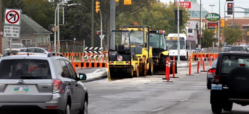 Ness ave Construction has been ongoing for some time starting here at Century and extending west. See Kevin Rollason's story. September 16, 2014 - (Phil Hossack / Winnipeg Free Press)