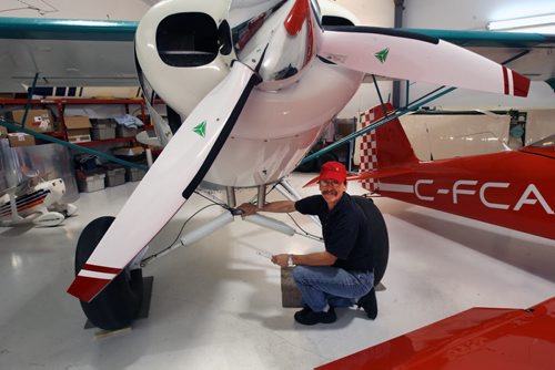 Steinbach, Manitoba- Bill Funk has just finished building his 15th plane, and totally built without plans. He is a plane builder extraordinaire -See Bill Redekop story -  Sept 17, 2014   (JOE BRYKSA / WINNIPEG FREE PRESS)