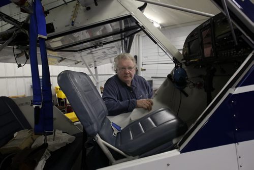 Steinbach, Manitoba-John Linde with his Super Cub aircraft that he flew from Steinbach, Manitoba to Alaska -See Bill Redekop story  ( Eds: he is emailing in images of his plane in Alaska-  Sept 17, 2014   (JOE BRYKSA / WINNIPEG FREE PRESS)