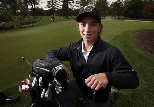 Steven Young, a University of Manitoba golf athlete and first year science student. Steven recently was awarded Golf Manitoba's prestigious Dr. Dwight Parkinson Award - a $3500 scholarship, he plans to pursue medicine. Training Basket by Ashley. September 17, 2014 - (Phil Hossack / Winnipeg Free Press)