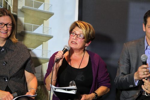 Mayoral Debates at the Winnipeg Free Press Cafe. Paula Havixbeck, Judy Wasylycia-Leis, Brian Bowman.  BORIS MINKEVICH / WINNIPEG FREE PRESS  Sept. 17, 2014
