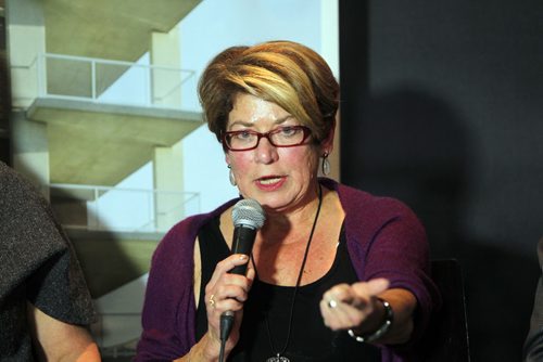 Mayoral Debates at the Winnipeg Free Press Cafe. Judy Wasylycia-Leis.  BORIS MINKEVICH / WINNIPEG FREE PRESS  Sept. 17, 2014