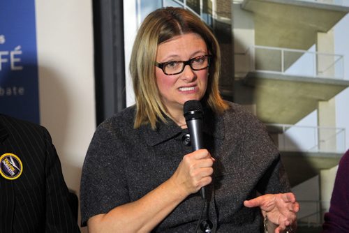 Mayoral Debates at the Winnipeg Free Press Cafe. Paula Havixbeck.  BORIS MINKEVICH / WINNIPEG FREE PRESS  Sept. 17, 2014