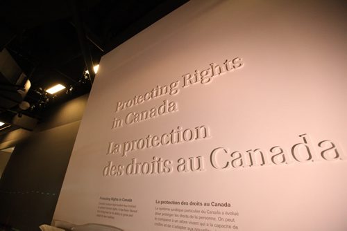 Tour of CMHR - Gallery Installation #4 - Protecting Rights in Canada.  Sept 17,  2014 Ruth Bonneville / Winnipeg Free Press