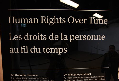 Tour of CMHR - Installation # 1 - Human Rights Over Time  Sept 17,  2014 Ruth Bonneville / Winnipeg Free Press