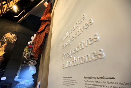 Tour of CMHR - Installation # 2 - Indigenous Perspectives Gallery   Sept 17,  2014 Ruth Bonneville / Winnipeg Free Press