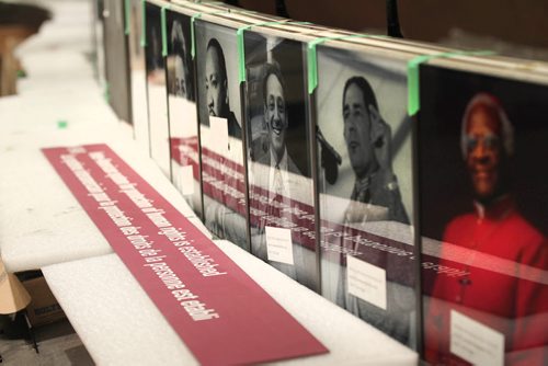 Tour of CMHR - Installation # 1 - Human Rights Over Time  Sept 17,  2014 Ruth Bonneville / Winnipeg Free Press