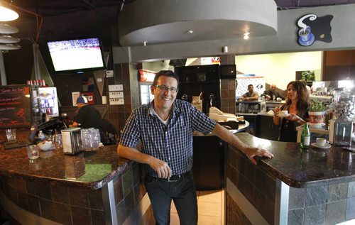 Sunday/XTRA/ This City  Owner Sal Infantino in X-Cue's Billiards & Café, 551 Sargent Ave. This City Dave Sanderson Story. Wayne Glowacki/Winnipeg Free Press Sept.18 2014