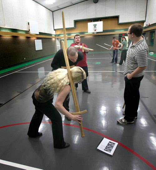 Fans of the German Long Sword master the art at the Lord Robertson Community Center. Dave Sanderson's story. (He will ID the club members in these photos.) September 17, 2014 - (Phil Hossack / Winnipeg Free Press)