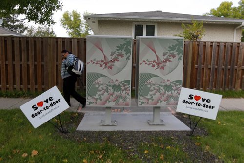 New Canada Post mail boxes in Tyndal Park area. BORIS MINKEVICH / WINNIPEG FREE PRESS  Sept. 18, 2014