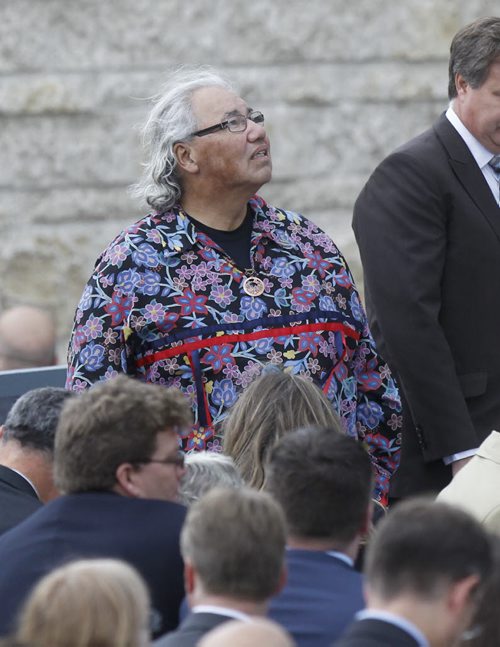 Justice Murray Sinclair, chair of the Canadian Truth and Reconciliation Committee arrives at the Canadian Museum for Human Rights for the  official opening ceremonies Friday. Mary Agnes Welch story.¤Wayne Glowacki/Winnipeg Free Press Sept.19 2014