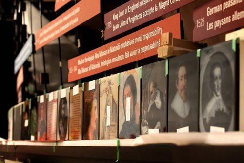 Tour of CMHR - Installation # 1 - Human Rights Over Time  Sept 17,  2014 Ruth Bonneville / Winnipeg Free Press