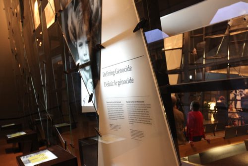 Tour of CMHR - Gallery Installation #5 - Examining the Holocaust.  Defining Genocide.  Sept 17,  2014 Ruth Bonneville / Winnipeg Free Press