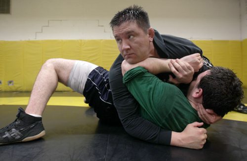 Frank Deer, 39, University of Manitoba professor in the education faculty and former U of M wrestling athlete. Frank keeps fit by working out at Elite Performance but also by participating recreational wrestling with members of the U of M Wrestling Club. He enjoys the opportunity to remain active in the sport that brought him to Manitoba 20 years ago as a member of the Bisons wrestling team.-See Ashley Prest story- Sept 19, 2014   (JOE BRYKSA / WINNIPEG FREE PRESS)