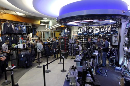 Tour of the renovations done off season at the MTS Centre where the Winnipeg Jets play. The new expanded main floor Jets Gear store. BORIS MINKEVICH / WINNIPEG FREE PRESS  Sept. 22, 2014