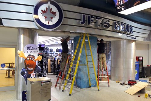 Tour of the renovations done off season at the MTS Centre where the Winnipeg Jets play. The new expanded main floor Jets Gear store. BORIS MINKEVICH / WINNIPEG FREE PRESS  Sept. 22, 2014