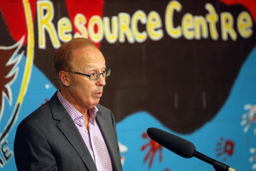 MB govt and City support expansion of drop in centre for youth at Ndinawe on Selkirk Ave.   Mayor Sam Katz addresses the crowd. BORIS MINKEVICH / WINNIPEG FREE PRESS  Sept. 23, 2014