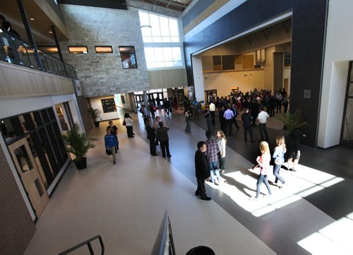 The Steinbach Regional Secondary School celebrates its Grand Opening of facility Tuesday with Premier Greg Selinger and Education Minister - James Allum.   Sept 23,  2014 Ruth Bonneville / Winnipeg Free Press