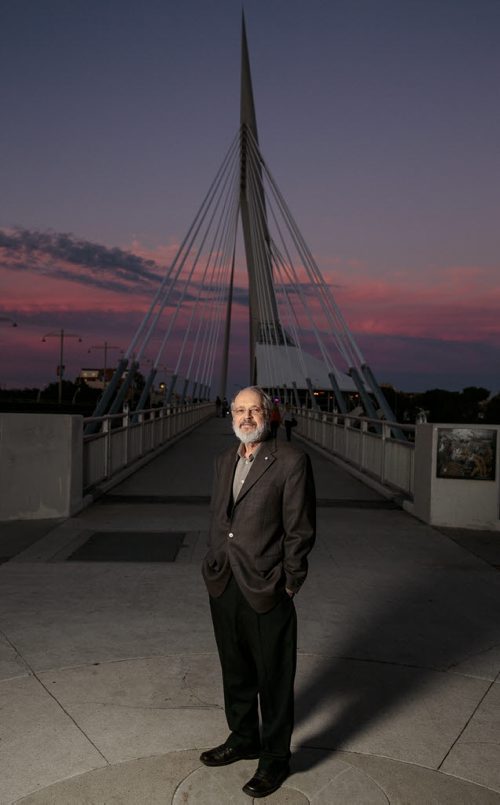Etienne Gaboury - photographed at the Esplanade Riel August 2014 Melissa Tait / Winnipeg Free Press