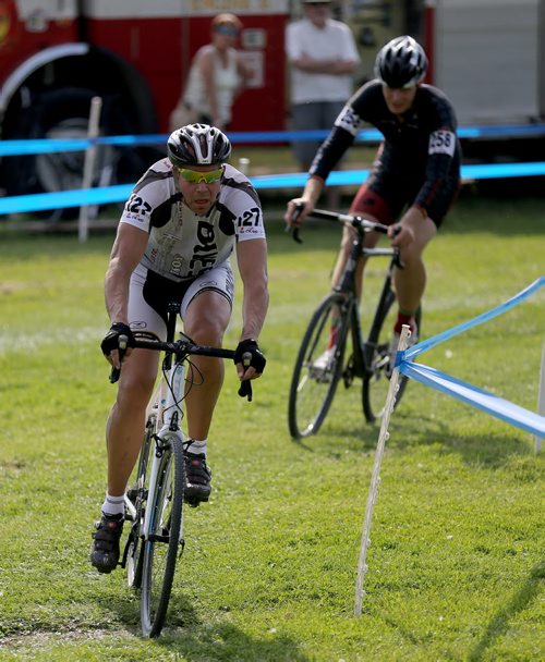 The MennoCross cyclocross race at the Canadian Mennonite University, Saturday, September 27, 2014. (TREVOR HAGAN/WINNIPEG FREE PRESS)