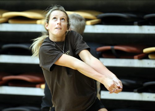Brittany Habing at a team workout Wednesday afternoon at the U of M's Investors Group Athletic Centre. See story. October 30, 2014 - (Phil Hossack / Winnipeg Free Press) University of Manitoba bison women's volleyball