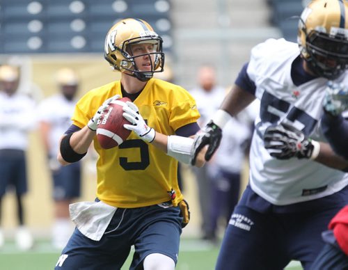 Winnipeg Blue Bombers QB Drew Willy practices with his team on Investors Group Field Wednesday.  Oct 01,  2014 Ruth Bonneville / Winnipeg Free Press