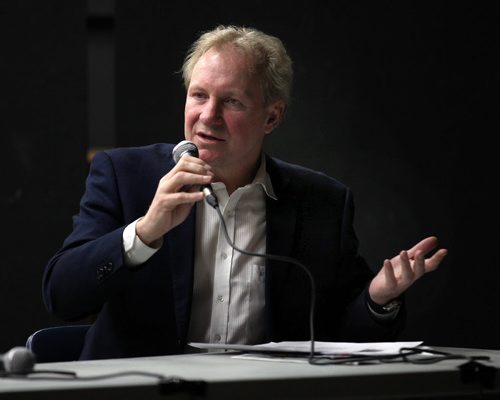 Thomas Steen at an all candidates debate held in Elmwood's Miles Mac Collegiate Wednesday evening. See Mary Agnes Welch story.  October 1, 2014 - (Phil Hossack / Winnipeg Free Press)