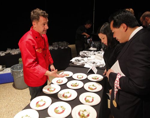 Gold Medal Plates chef Michael Schafer of Sydney's at the Forks. RBC Convention centre hosted the event. To go with Maureen Scurfield story. BORIS MINKEVICH / WINNIPEG FREE PRESS  Oct. 2, 2014