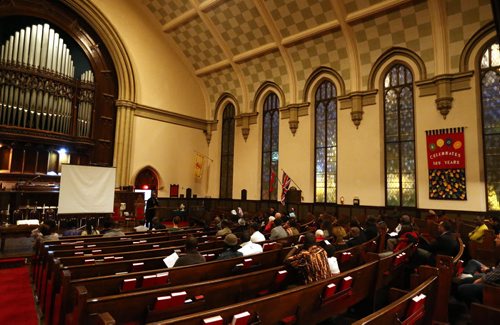 Knox United Church during a "Call for Prayer" for the Ebola crisis in West Africa, Friday, October 3, 2014. (TREVOR HAGAN/WINNIPEG FREE PRESS)