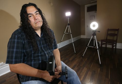 Aaron Peters is making a film in the city, Saturday, October 4, 2014. (TREVOR HAGAN/WINNIPEG FREE PRESS) for alex paul story