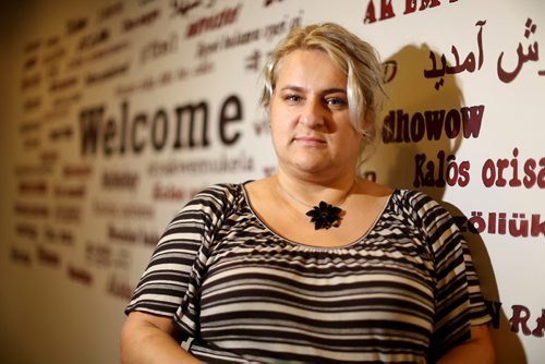 Senada Murtic-Hrncic, a former elemnetary school teacher from Bosnia-Herzegovina, at the Family Dynamics non-profit agency for newcomers, Saturday, October 4, 2014. (TREVOR HAGAN/WINNIPEG FREE PRESS)