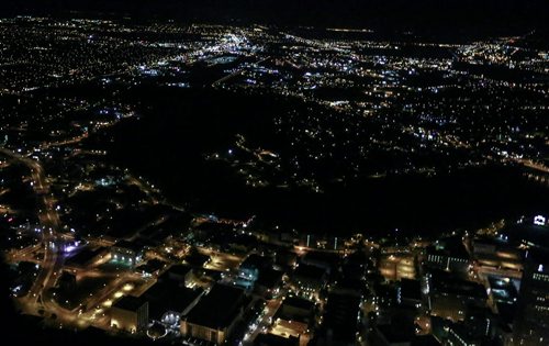 View from aboard Winnipeg Police Services Air 1 helicopter.  140818 - Monday, August 18, 2014 - (Bruce Owen / Winnipeg Free Press)