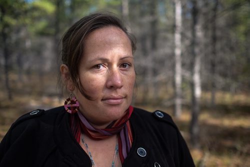 Heidi Cook a councillor with the Misipawistik Cree Nation in the forest north of Grand Rapids, MB where a massive fire in 2008 destroyed 53,008 hectares of forest. 140929 - Monday, September 29, 2014 -  (MIKE DEAL / WINNIPEG FREE PRESS)